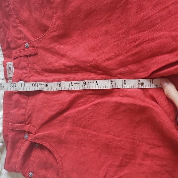 Beautiful vintage Esprit 100% linen red pants high waisted straight leg - Picture 3 of 9